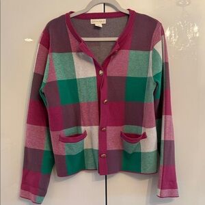 Cynthia Rowley Multicolor Plaid Cardigan